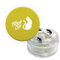 Twist Top Container With Yellow Cap Filled With Printed Mints